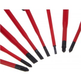 Intercable AO1714 Set of 8 Screwdrivers with F1 Scissors, Red