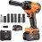 Cordless Impact Wrench, 1/2 Impact Gun, 21V Power Impact Driver, Max Torque 369ft-lbs(500N.m) Brushless Motor Electric Wrench with 4.0Ah Battery Rechargeable (500N.m)