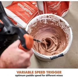 Evolution Power Tools R120MXR-LI (Bare) Cordless Paddle Mixer, Portable, Paddle Included (Perfect for Plaster, Paint, Mortar, Cement) - Battery Not Included