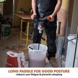 Evolution Power Tools R120MXR-LI (Bare) Cordless Paddle Mixer, Portable, Paddle Included (Perfect for Plaster, Paint, Mortar, Cement) - Battery Not Included