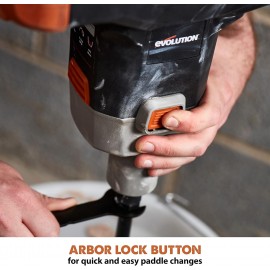 Evolution Power Tools R120MXR-LI (Bare) Cordless Paddle Mixer, Portable, Paddle Included (Perfect for Plaster, Paint, Mortar, Cement) - Battery Not Included