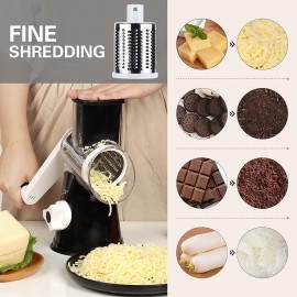 Ourokhome Rotary Cheese Grater Vegetable Slicer - Rotary Round Drum Gr