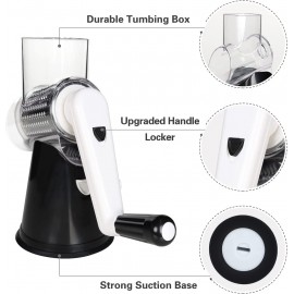 Ourokhome Rotary Cheese Grater Vegetable Slicer - Rotary Round Drum Gr