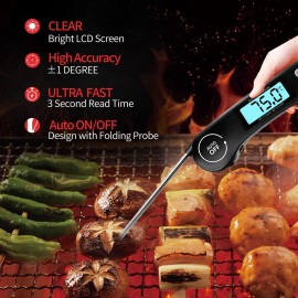 DOQAUS Digital Meat Thermometer, Instant Read Food Thermometer with Ba