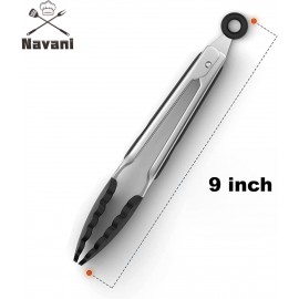Navani Kitchen Tongs for Cooking | 9inch Tongs Kitchen Silicone tip |