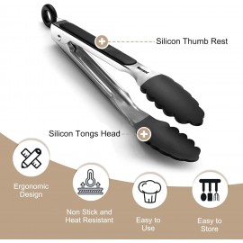 Navani Kitchen Tongs for Cooking | 9inch Tongs Kitchen Silicone tip |