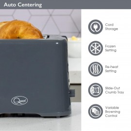 Quest 34889 2 Slice Toaster/Variable Browning Control/Reheat and Defro