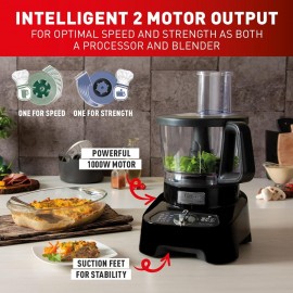 Tefal 8in1 Double Force Pro Food Processor & Blender, 3L Bowl, 2L Jug,