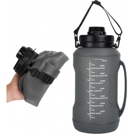 JRing Water Bottle 2L Sports Water Bottle, Time Maker Collapsible Spor