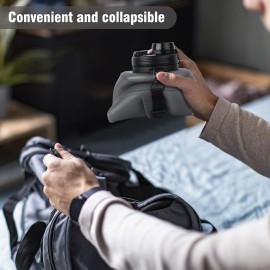 JRing Water Bottle 2L Sports Water Bottle, Time Maker Collapsible Spor