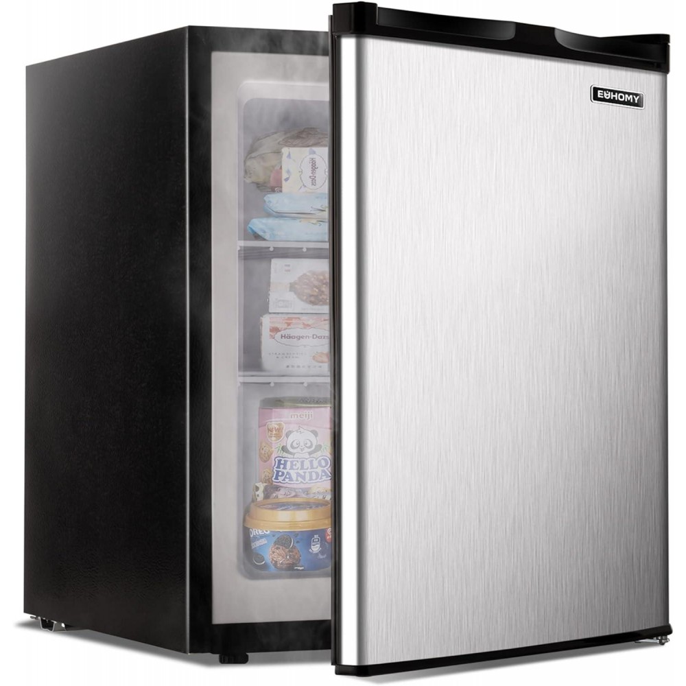 EUHOMY Upright freezer, 2.1 Cubic Feet, Single Door Compact Mini Freez