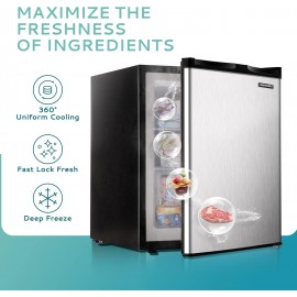 EUHOMY Upright freezer, 2.1 Cubic Feet, Single Door Compact Mini Freez