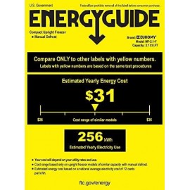 EUHOMY Upright freezer, 2.1 Cubic Feet, Single Door Compact Mini Freez