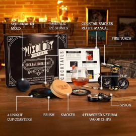 Cocktail Smoker Kit with Torch - 4 Flavor Wood Chips, Old Fashioned Co