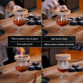Cocktail Smoker Kit with Torch - 4 Flavor Wood Chips, Old Fashioned Co