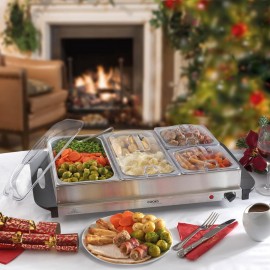 Cooks Professional 4-Section Buffet Warmer | 7.2 Litre Capacity with H