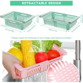 4PCS Fridge Retractable Drawers Storage Organisers, Space Saving Baske