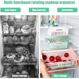 4PCS Fridge Retractable Drawers Storage Organisers, Space Saving Baske