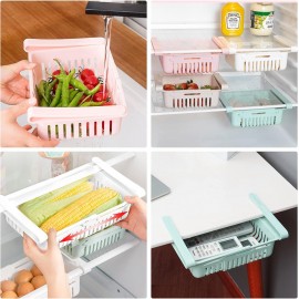 4PCS Fridge Retractable Drawers Storage Organisers, Space Saving Baske