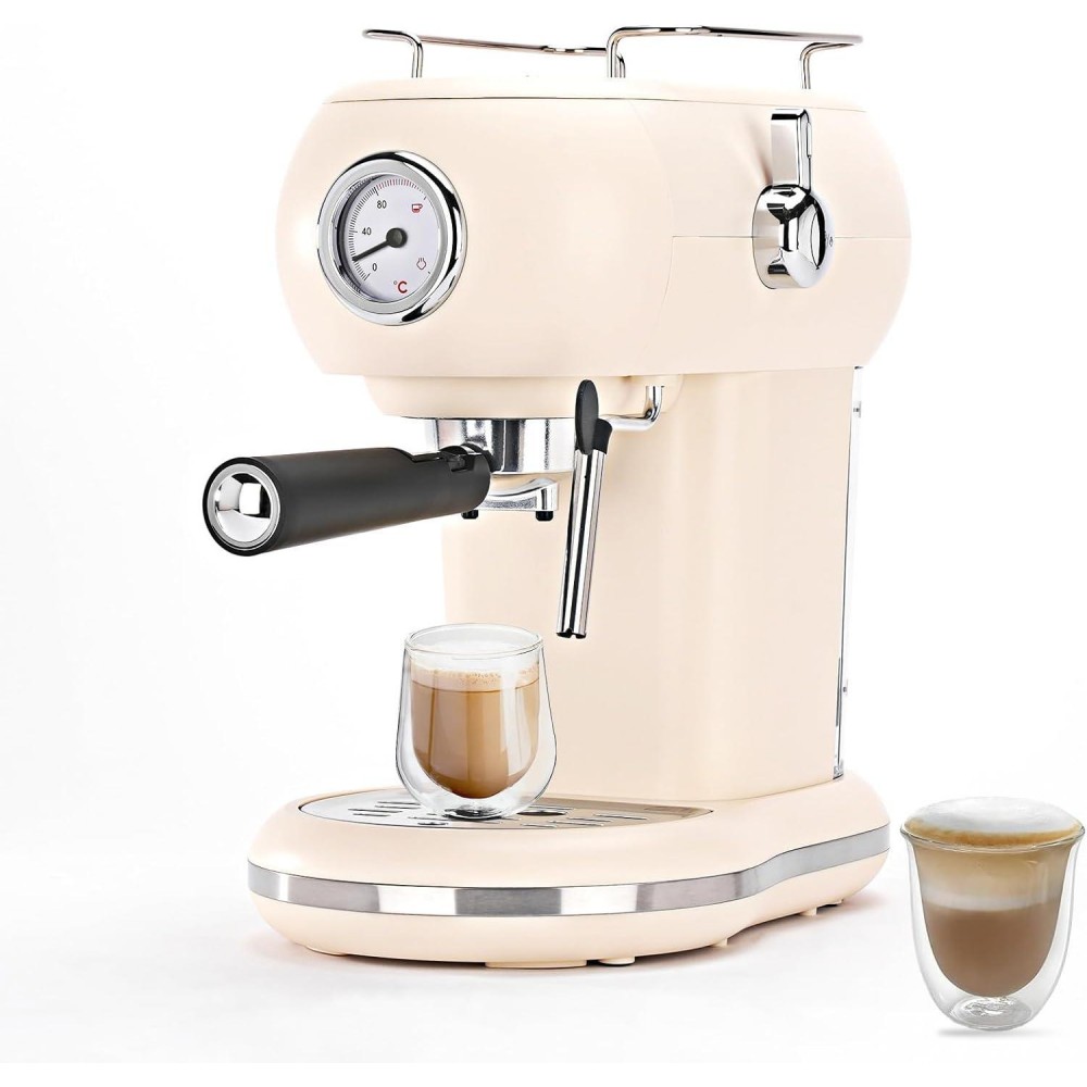Mcilpoog Espresso Machine with Milk Foam Nozzle, Espresso Coffee Maker