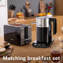 Bosch Styline TWK8633GB Variable Temperature Cordless Kettle, 1.5 Litr