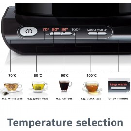 Bosch Styline TWK8633GB Variable Temperature Cordless Kettle, 1.5 Litr