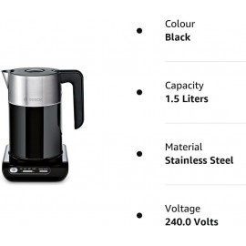 Bosch Styline TWK8633GB Variable Temperature Cordless Kettle, 1.5 Litr
