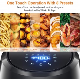 Air Fryer 8 Preset Menus 4.5 QT Digital Airfryer Easy to Use with Adju