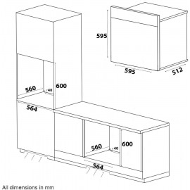 SIA 60cm Stainless Steel Digital Single Electric Fan Oven And 4 Burner