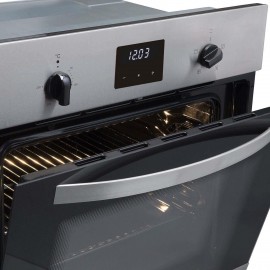 SIA 60cm Stainless Steel Digital Single Electric Fan Oven And 4 Burner