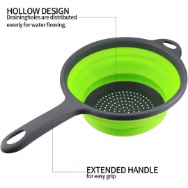 2 Pcs Collapsible Colander with Handle, Colanders & Food Strainers, Si