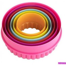 Colourworks Plastic Plain and Fluted Round Cookie Cutters, Multi-Colou