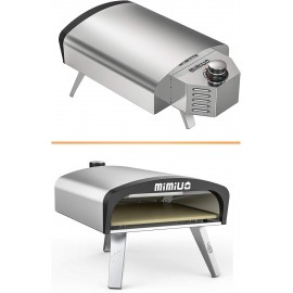 Mimiuo Outdoor Gas Fired Pizza Oven with UK Gas Regulator, Portable St