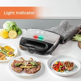 Geepas Panini Sandwich Press, 750W 2 Slice Sandwich Toaster Maker | No