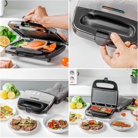 Geepas Panini Sandwich Press, 750W 2 Slice Sandwich Toaster Maker | No