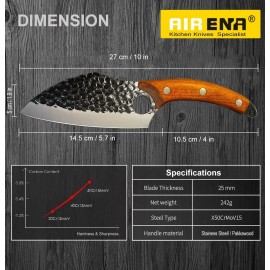AIRENA Handmade Forged Kitchen Knives, Chefs Knife Set, High Carbon St
