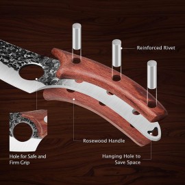 AIRENA Handmade Forged Kitchen Knives, Chefs Knife Set, High Carbon St