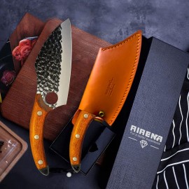 AIRENA Handmade Forged Kitchen Knives, Chefs Knife Set, High Carbon St