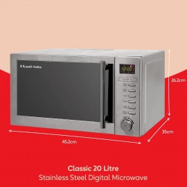 Russell Hobbs RHM2031 20 L 800 W Stainless Steel Digital Grill Microwa