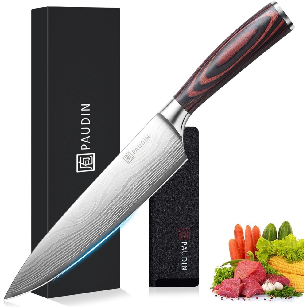 PAUDIN Chef Knife, Kitchen Knife 8 inch Professional, Ultra Sharp Chef