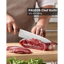 PAUDIN Chef Knife, Kitchen Knife 8 inch Professional, Ultra Sharp Chef