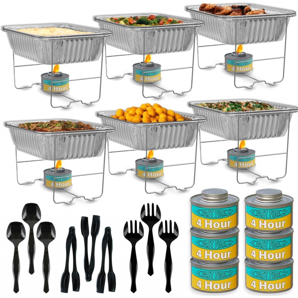 Chafing Dish Buffet Set, Half Size, Disposable Catering Supplies -6 Pa