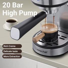 amzchef Espresso Machine 20 Bar, Professional Espresso Maker with Milk