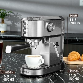 amzchef Espresso Machine 20 Bar, Professional Espresso Maker with Milk