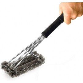 PePeng 18 Triangle Metal BBQ Grill Cleaning Brush, Heavy Duty 3-Branch