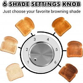 Cusimax Toaster, 4 Slices Toaster, Stainless Steel Toaster with 4 Extr