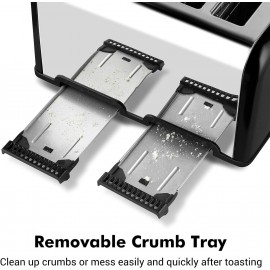 Cusimax Toaster, 4 Slices Toaster, Stainless Steel Toaster with 4 Extr
