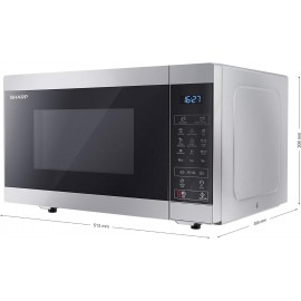 SHARP YC-MG252AU-S 25 Litre 900W Digital Microwave with 1000W Grill, 1