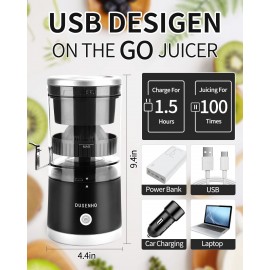 Electric Juicer Rechargeable - Citrus Juicer Machines with USB and Cle
