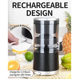 Electric Juicer Rechargeable - Citrus Juicer Machines with USB and Cle